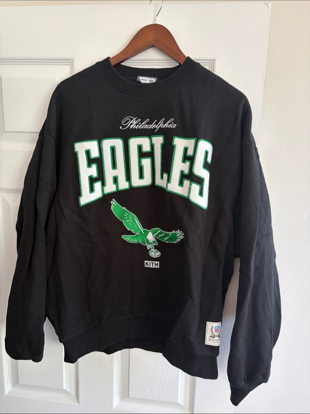 Kith Black and Green Eagles Graphic Crewneck Sweatshirt